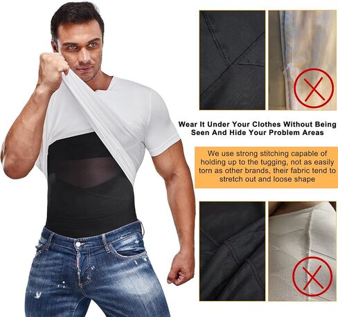 SOLCYSX Compression Shirt for Men Slimming Undershirt Body Shaper Tank top for gynomastica Sleeveless Shapewear Vest Men in Saudi Arabia
