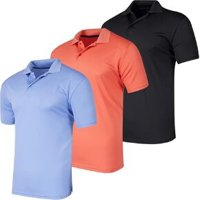 Real Essentials 3 Pack: Men's Quick-Dry Short Sleeve Athletic Performance Polo Shirt (Available in Big & Tall) in Saudi Arabia