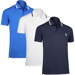 Albert Morris Mens Striped Short Sleeve Polo Shirts 4 Pack