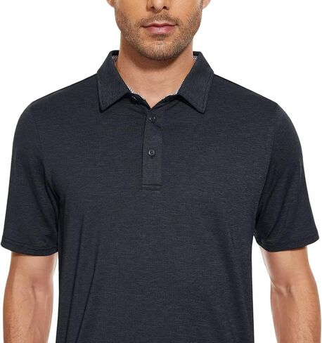MAGCOMSEN Men's Short Sleeve Polo Golf Shirts 3-Button Moisture Wicking Athletic T-Shirts Casual Collared Shirt in Kuwait