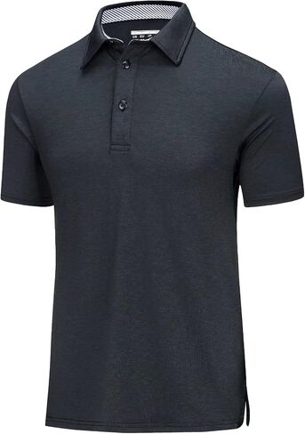 MAGCOMSEN Men's Short Sleeve Polo Golf Shirts 3-Button Moisture Wicking Athletic T-Shirts Casual Collared Shirt in Kuwait