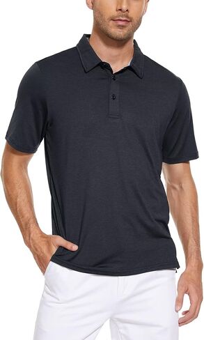 MAGCOMSEN Men's Short Sleeve Polo Golf Shirts 3-Button Moisture Wicking Athletic T-Shirts Casual Collared Shirt in Kuwait