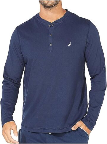 Nautica Men's Long Sleeve Henley Pajama Top in Kuwait