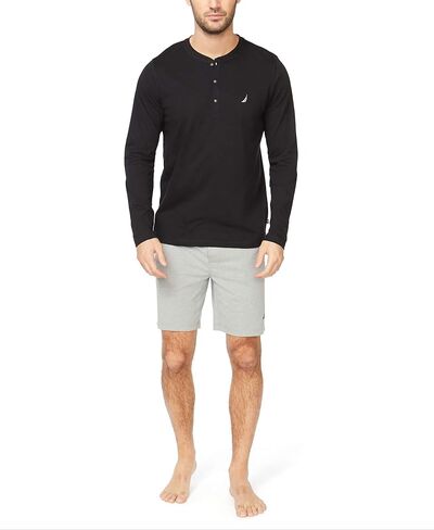 Nautica Men's Long Sleeve Henley Pajama Top in Kuwait