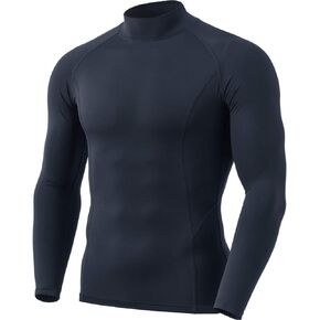 TSLA 1 or 2 Pack Men's Thermal Long Sleeve Compression Shirts, Mock/Turtleneck Winter Sports Running Base Layer Top