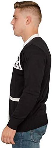 Revenge of the Nerds Tri Lambda Black with White Mens Costume Cardigan Sweater in Saudi Arabia
