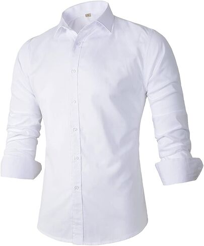 Beninos Men's Dress Shirts Fitted Poplin Solid in Saudi Arabia