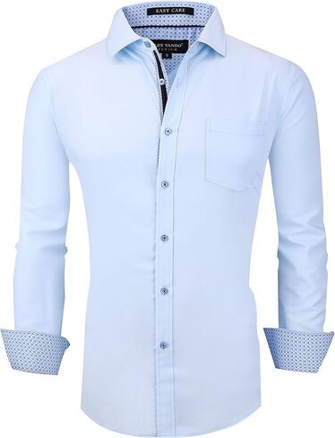 Alex Vando Mens Dress Shirts Wrinkle Free Regular Fit Stretch Bamboo Button Down Shirt in Saudi Arabia