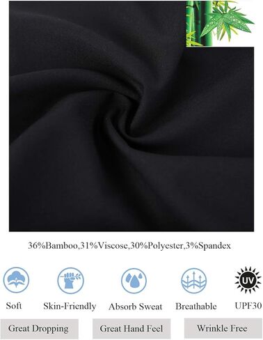 قمصان Alex Vando للرجال خالية من التجاعيد ومقاس عادي من الخيزران المطاطي بأزرار سفلية in Kuwait