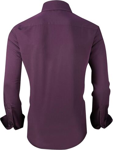 Alex Vando Mens Dress Shirts Wrinkle Free Regular Fit Stretch Bamboo Button Down Shirt in Saudi Arabia