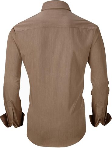 قمصان Alex Vando للرجال خالية من التجاعيد ومقاس عادي من الخيزران المطاطي بأزرار سفلية in Kuwait