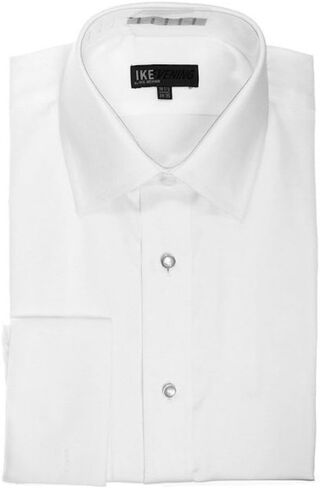 IKE Behar Cotton Non Pleated Laydown Collar Slim Fit Tuxedo Shirt in Kuwait