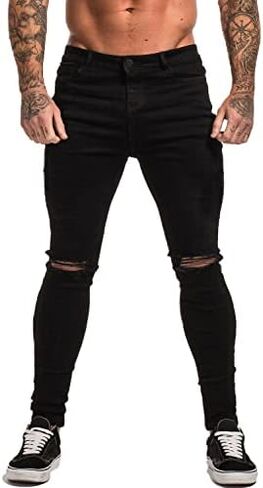 GINGTTO Men's Ripped Jeans Slim Fit Skinny Stretch Jeans Pants in Saudi Arabia