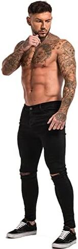 GINGTTO Men's Ripped Jeans Slim Fit Skinny Stretch Jeans Pants in Saudi Arabia