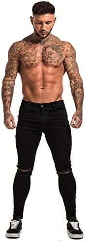 GINGTTO Men's Ripped Jeans Slim Fit Skinny Stretch Jeans Pants in Saudi Arabia