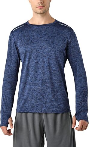 3 Pack: Men's Long Sleeve T Shirts, Dry Fit UV Sun Protection Outdoor Hiking Athletic Active Tops with Thumb Holes in Saudi Arabia
