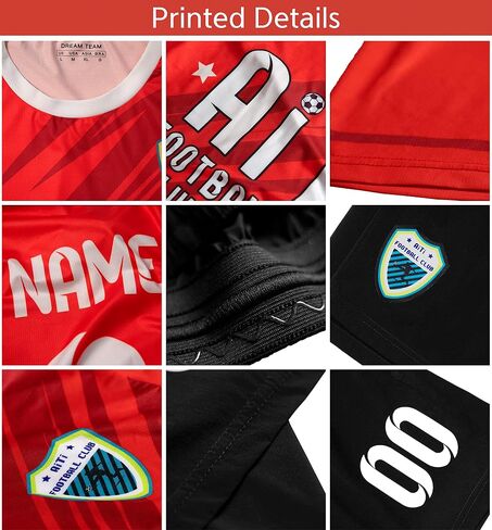 Custom Soccer Jersey Printed Player Name Number Sports Uniforms School Set Adult/Youth Suit for Fan in Saudi Arabia