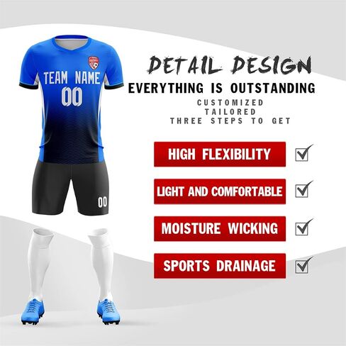 Custom Soccer Jersey Printed Player Name Number Sports Uniforms School Set Adult/Youth Suit for Fan in Saudi Arabia