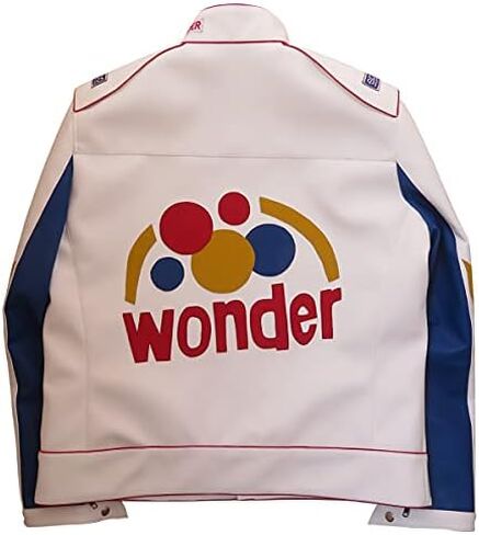 Xtreem Leather Men's Ricky Bobby Racing White Faux Leather Jacket in Saudi Arabia