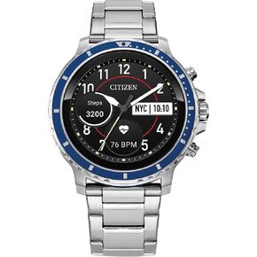 Citizen CZ Smart Grey Plated Silicone Strap Stainless Steel Smartwatch Touchscreen, Heartrate, GPS, Speaker, Bluetooth, Notifications, iPhone and Android Compatible, Powered by Google Wear OS in Kuwait