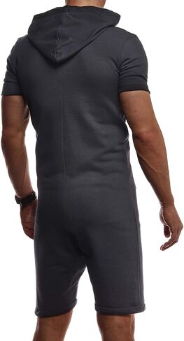 Leif Nelson men's short jumpsuit for summer short pants short-sleeved hooded LN8313 in Saudi Arabia