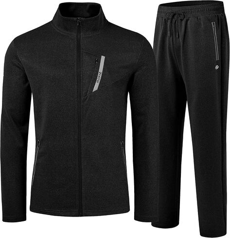 MoFiz Mens Tracksuit Jogging Sports Sweatsuit Comfortable Outfits Casual Athletic Pants Full zip Jacket 2 Piece in Kuwait