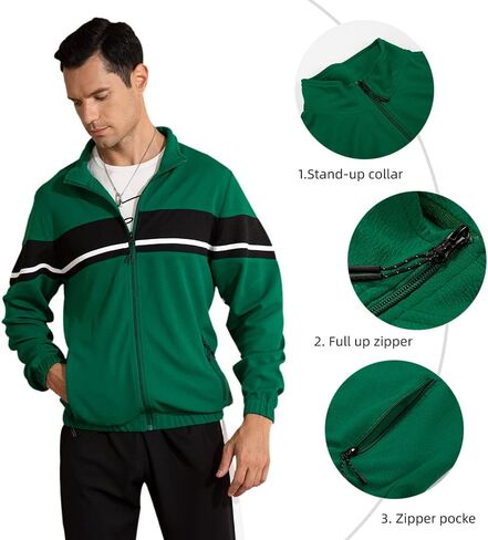 LBL Men's Sweat Suit 2 Piece Outfit Casual Contrast Sports Jogging Tracksuits Set in Saudi Arabia