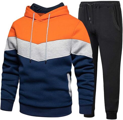 Tebreux Men's Jogging Tracksuit 2 Piece Athletic Outfit Hoodie Sports Sweatsuit Pullover Suit Sets in Saudi Arabia