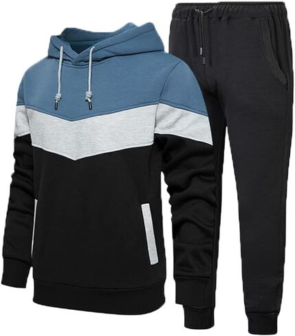 Tebreux Men's Jogging Tracksuit 2 Piece Athletic Outfit Hoodie Sports Sweatsuit Pullover Suit Sets in Saudi Arabia