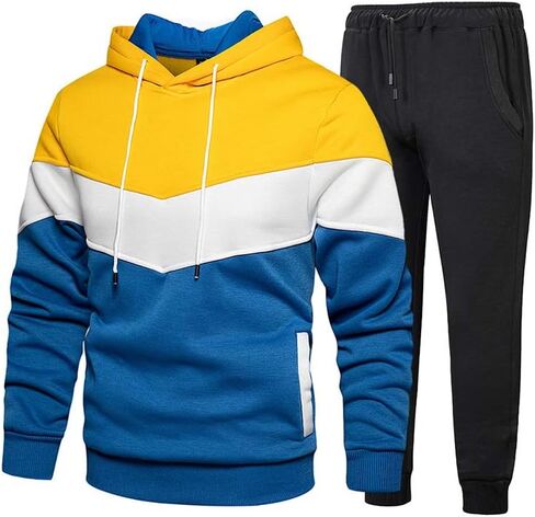 Tebreux Men's Jogging Tracksuit 2 Piece Athletic Outfit Hoodie Sports Sweatsuit Pullover Suit Sets in Saudi Arabia
