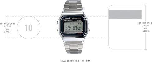 Casio Men's A158WA-1DF Stainless Steel Digital Watch in Saudi Arabia