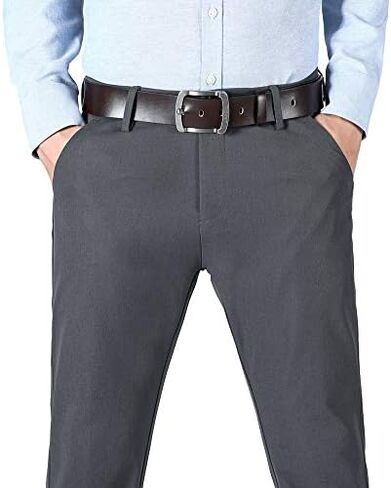Plaid&Plain Men’s Slim Fit Dress Pants Stretch Dress Pants in Saudi Arabia