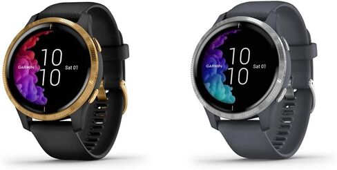 ساعة ذكية Garmin 010-02173-11 Venu، نظام تحديد المواقع العالمي (GPS) مع شاشة لمس ساطعة، تتميز بالموسيقى ومراقبة طاقة الجسم وتمارين الرسوم المتحركة ومستشعر نبض الثور والمزيد، أسود in Kuwait