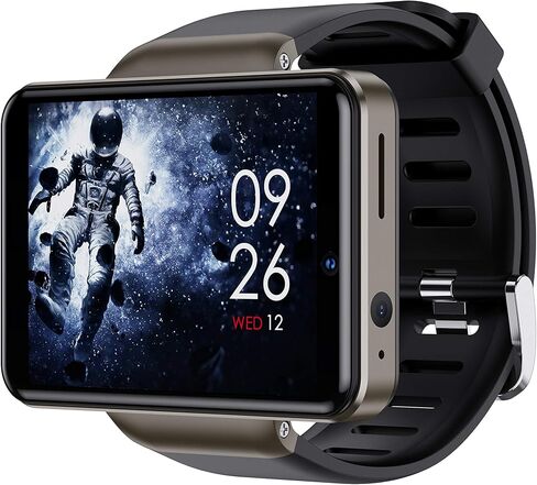 DM101 4G Smart Watch for Men 2.41" Display Android 7.1 3GB RAM 32GB ROM 2080mAh Watch Phone with Face ID Dual Camera Bluetooth GPS IP67 Waterproof Smartwatch (Black) in Saudi Arabia