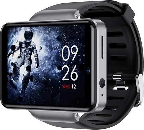 DM101 4G Smart Watch for Men 2.41" Display Android 7.1 3GB RAM 32GB ROM 2080mAh Watch Phone with Face ID Dual Camera Bluetooth GPS IP67 Waterproof Smartwatch (Black) in Saudi Arabia