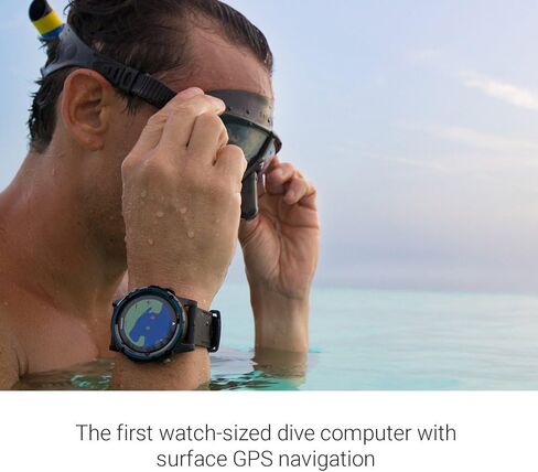 Garmin Descent Mk1, Watch-Sized Dive Computer with Surface GPS, Includes Fitness Features, Gray Sapphire with Black Band in Saudi Arabia