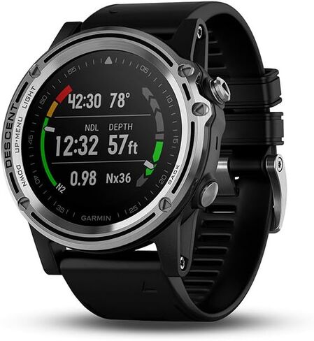 Garmin Descent Mk1, Watch-Sized Dive Computer with Surface GPS, Includes Fitness Features, Gray Sapphire with Black Band in Saudi Arabia