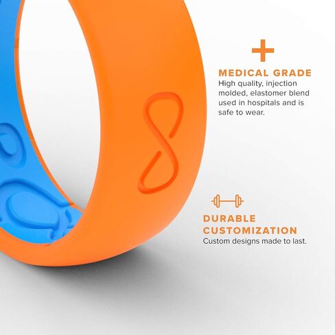 Solid Silicone Ring by Groove Life - Breathable Rubber Wedding Rings for Men, Lifetime Coverage, Unique Design, Comfort Fit Ring in Kuwait