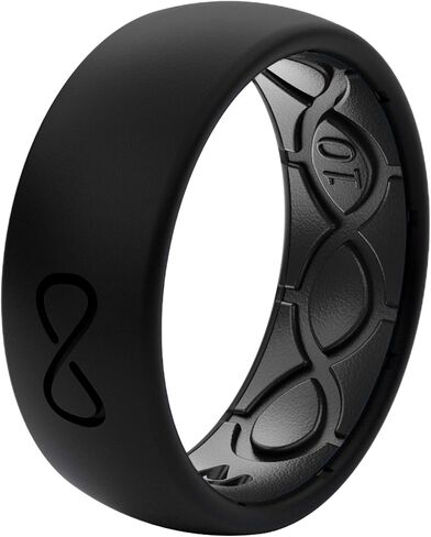 Solid Silicone Ring by Groove Life - Breathable Rubber Wedding Rings for Men, Lifetime Coverage, Unique Design, Comfort Fit Ring in Kuwait