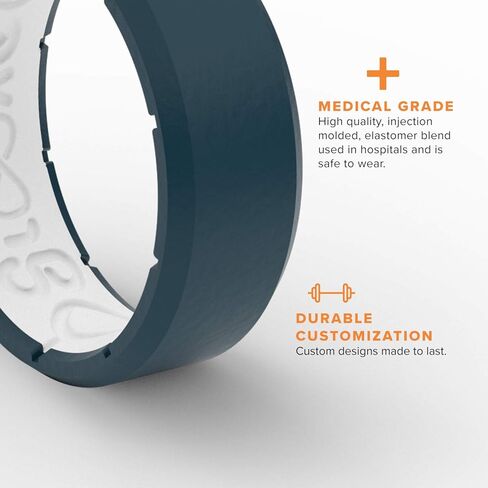 Solid Silicone Ring by Groove Life - Breathable Rubber Wedding Rings for Men, Lifetime Coverage, Unique Design, Comfort Fit Ring in Kuwait