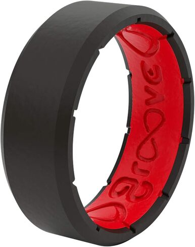 Solid Silicone Ring by Groove Life - Breathable Rubber Wedding Rings for Men, Lifetime Coverage, Unique Design, Comfort Fit Ring in Kuwait