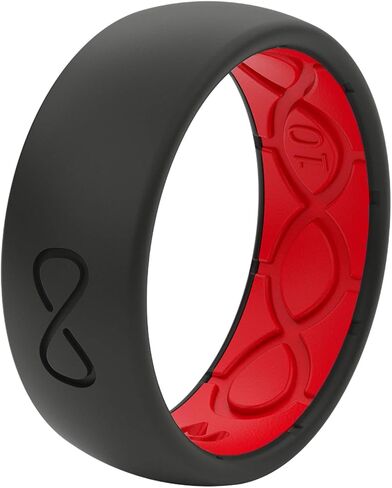 Solid Silicone Ring by Groove Life - Breathable Rubber Wedding Rings for Men, Lifetime Coverage, Unique Design, Comfort Fit Ring in Kuwait