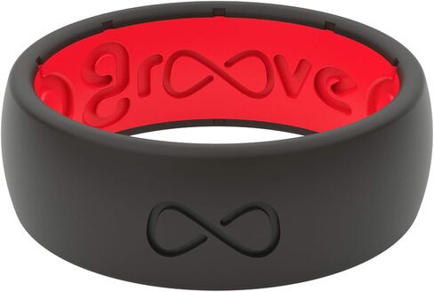Solid Silicone Ring by Groove Life - Breathable Rubber Wedding Rings for Men, Lifetime Coverage, Unique Design, Comfort Fit Ring in Kuwait