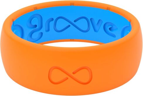 Solid Silicone Ring by Groove Life - Breathable Rubber Wedding Rings for Men, Lifetime Coverage, Unique Design, Comfort Fit Ring in Kuwait