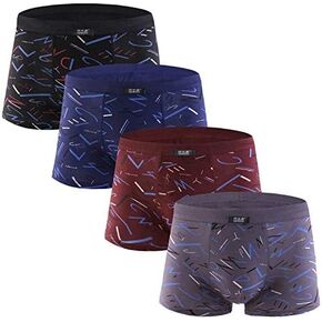 youlehe Men's Underwear Soft Bamboo Rayon Boxer Briefs Stretch Trunks Pack in Saudi Arabia
