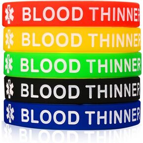 XUANPAI 5 Pack Rubber Silicone Sport Medical Emergency Alert ID Bracelets Wristband for Men Women Kids