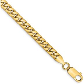 14k Yellow Gold 5mm Solid Miami Cuban Curb Chain Necklace - with Secure Lobster Lock Clasp in Saudi Arabia