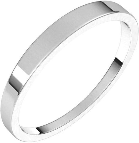 Flat Wedding Band Tapered Solid 925 Sterling Silver Real 10k 14k 18k Yellow Rose White Gold OR Platinum Ring Classic Plain 3mm 4mm 5mm 6mm 8mm in Saudi Arabia