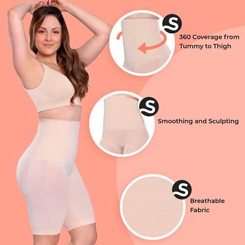 Shapermint High Waisted Body Shaper Shorts Shapewear for Women Tummy Control Thigh Slimming Technology in Saudi Arabia