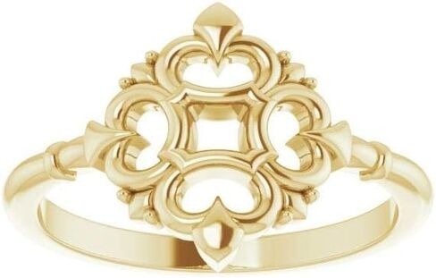 Solid 14k Yellow Gold Vintage-Inspired Ring Band (Width = 10.5mm) in Saudi Arabia